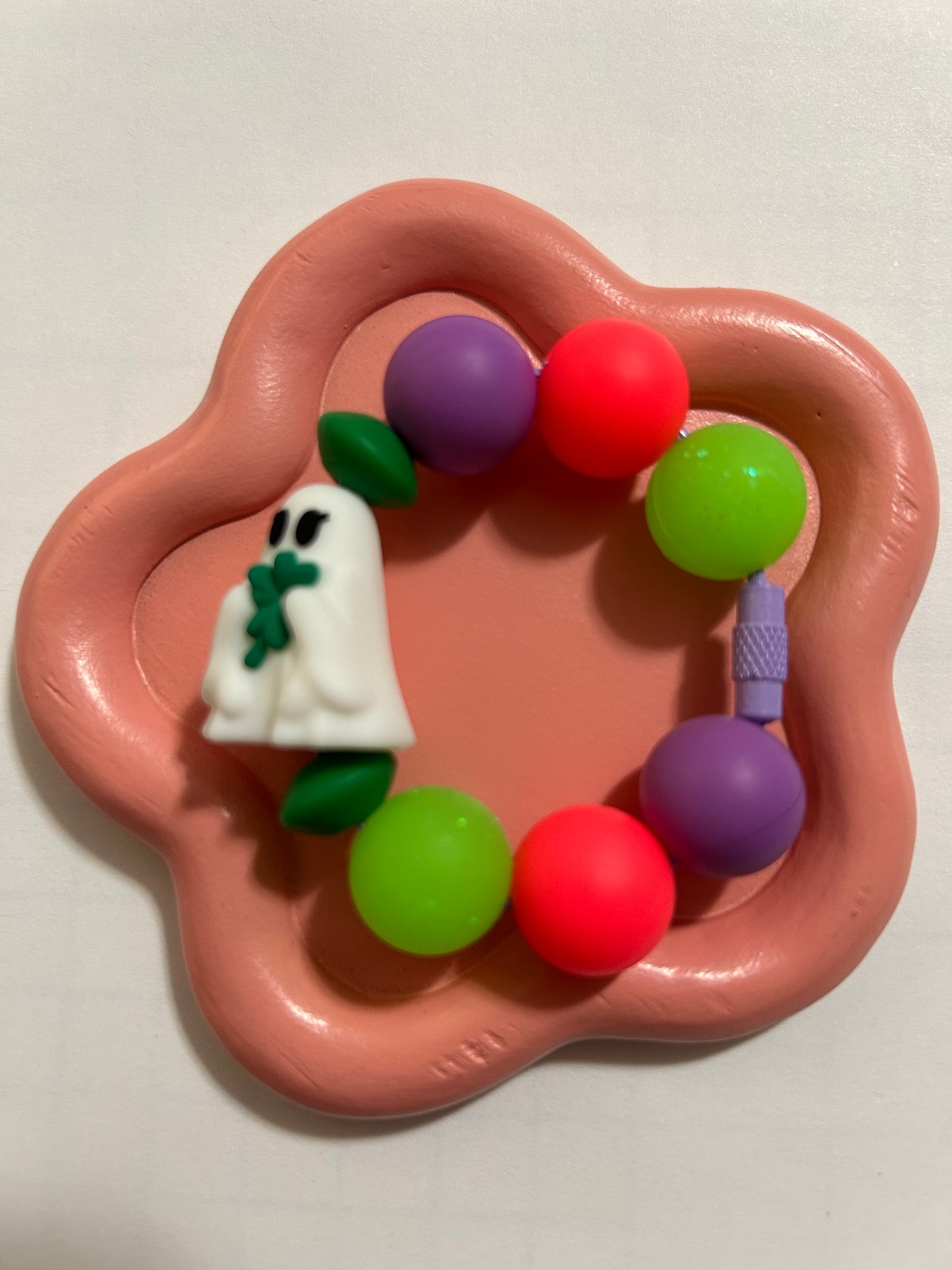 Silicone Charm-clover ghost