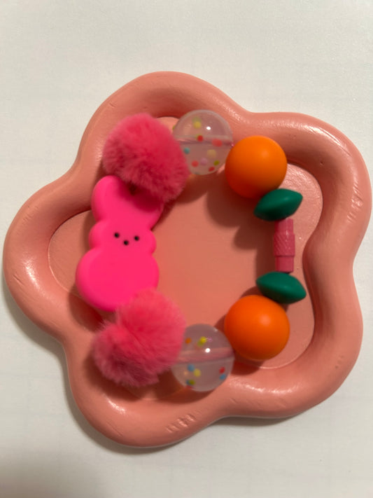 Silicone Charm-pink peep