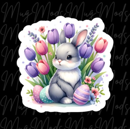 Bunny in tulips