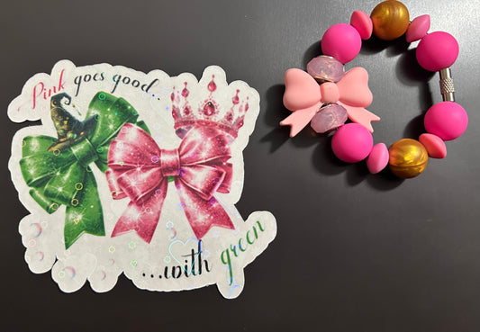 Magnet & Charm-Pink and Green