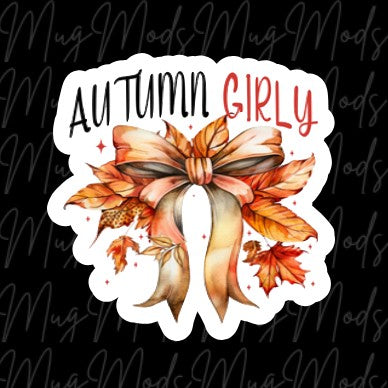 Autumn Girly Bow Leaves